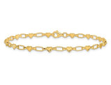 Yellow Sterling Silver Heart Link Bracelet (7.5 Inches) 